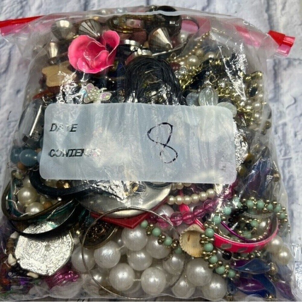 5 pounds of craft jewelry misc bundle vintage to current for repurpose mystery